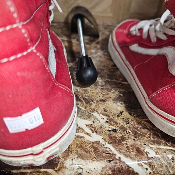 Vans men's Off The Wall hi top skateboard old skool red size 13.   010 - Picture 5 of 11